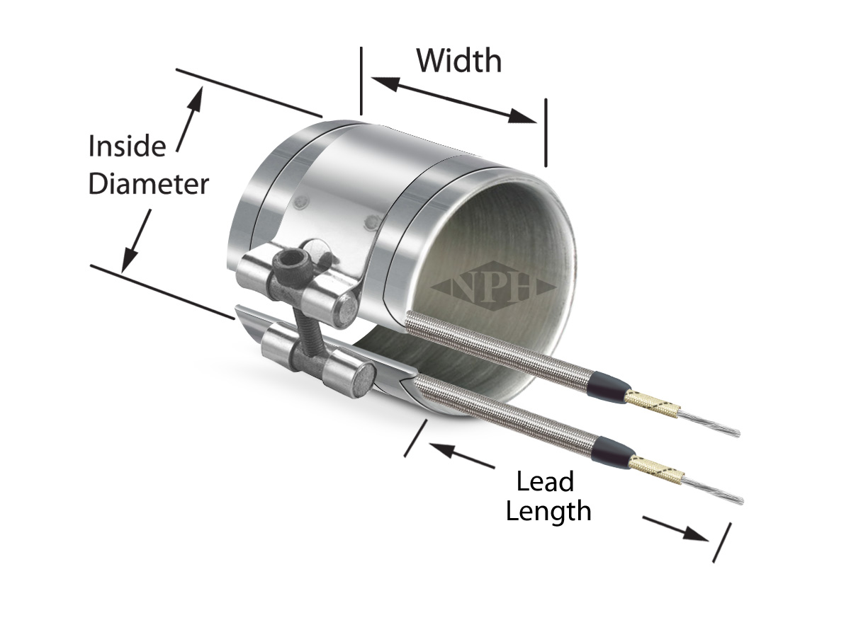 Nozzle band heaters-S.Steel overbraid nozzle styleleads 